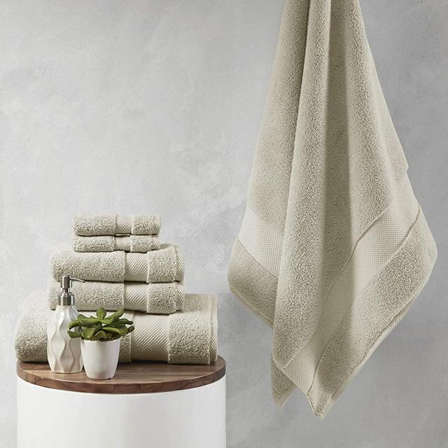 RUIBOLU Hand Towels for Bathroom Set 4 Piece, 100% Cotton Bath