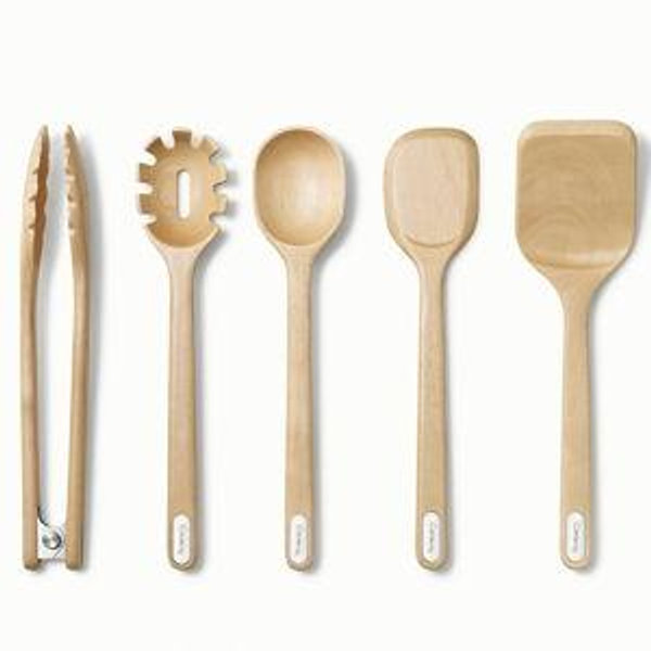Utensil Set | 5-Piece Wooden Cooking Utensils | Caraway