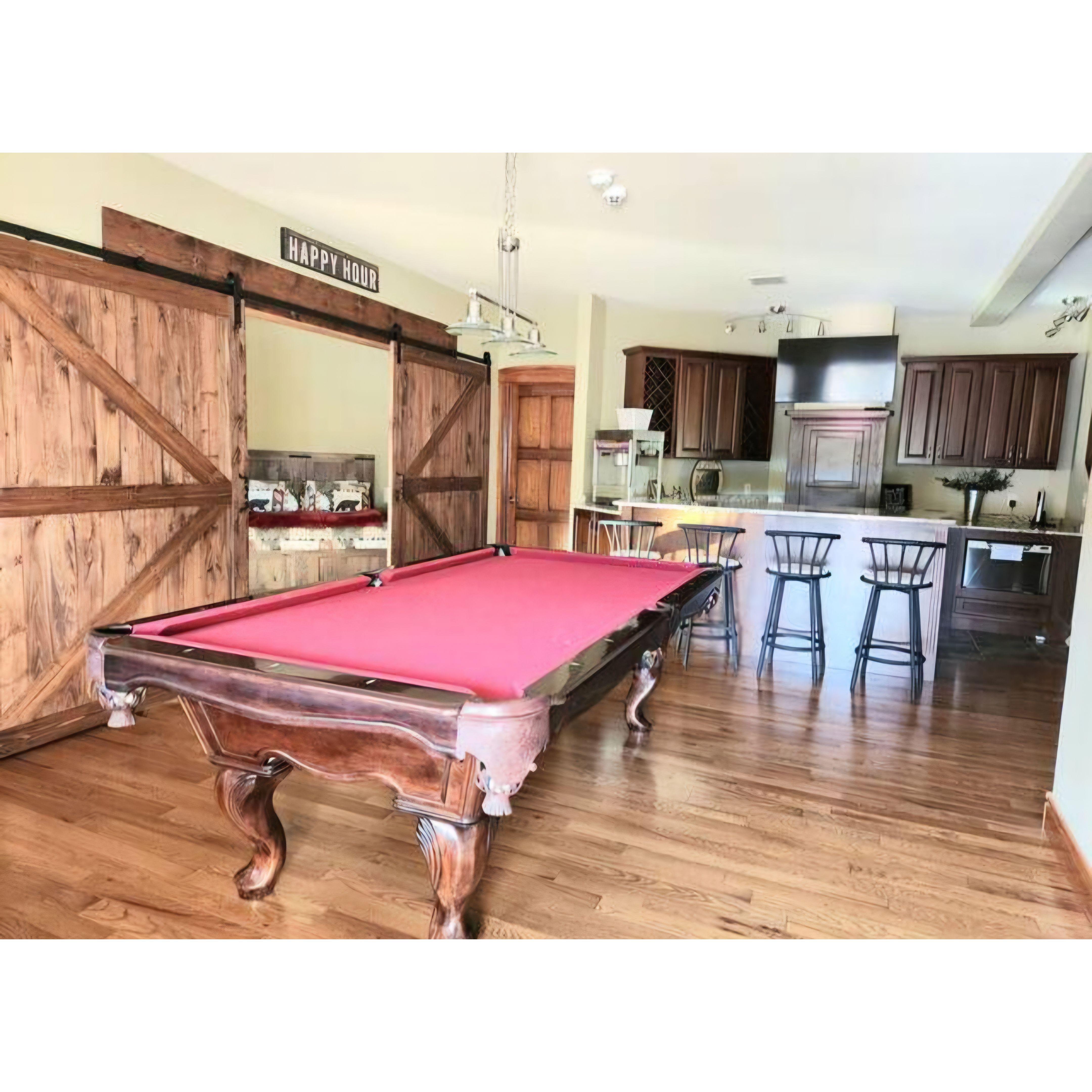 Bar and pool table downstairs