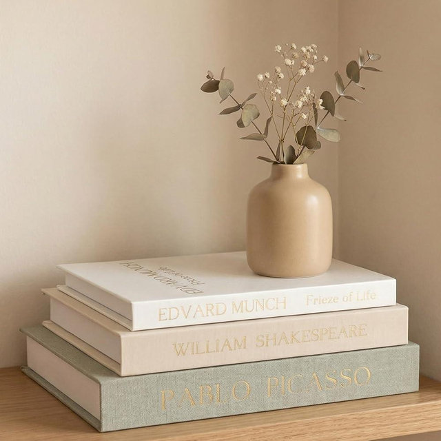 Myrthyn Decorative Books-Set of 3 Linen Fake Books Storage Box for Coffee Table/Home Decor