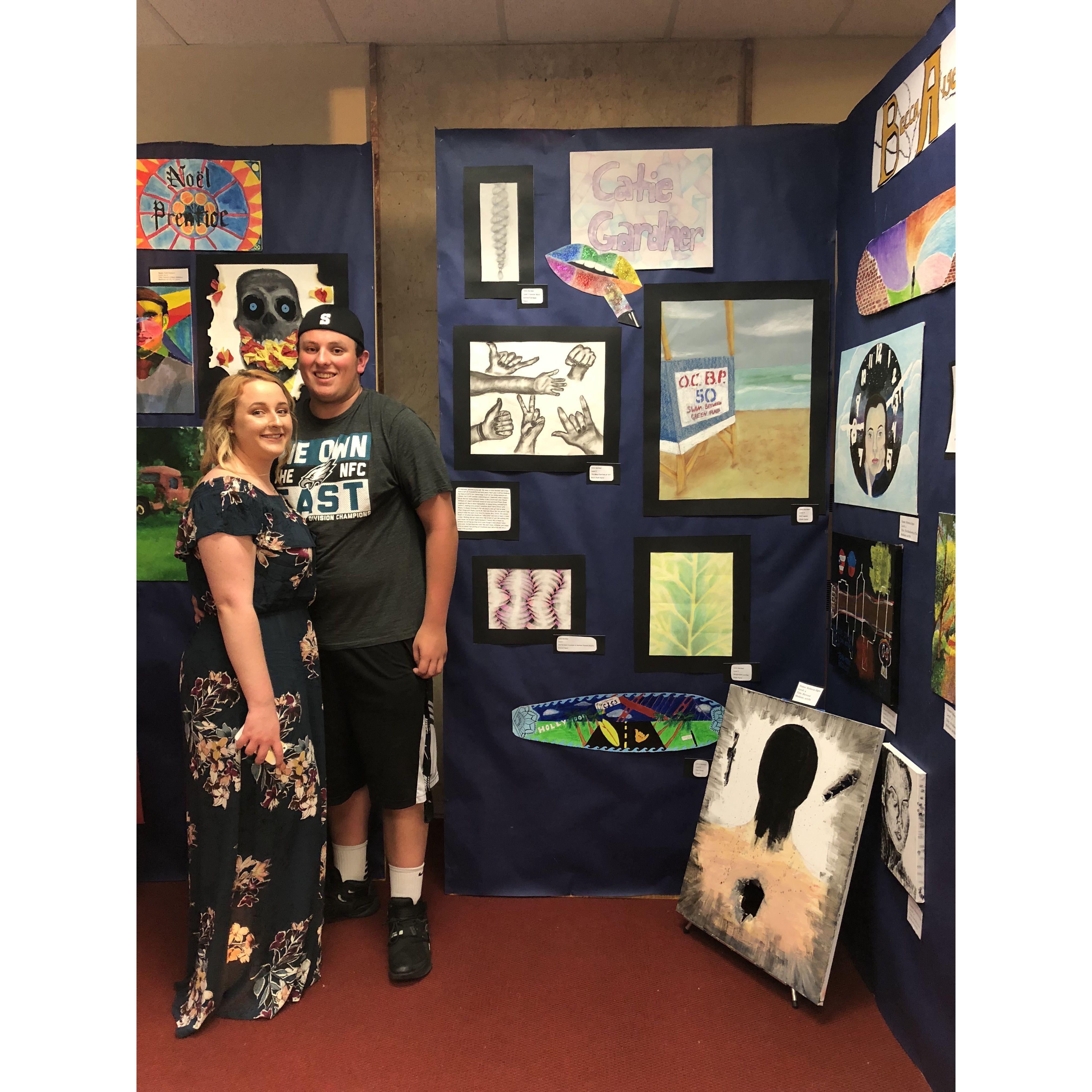 Andrew came to support Catherine at her senior art show