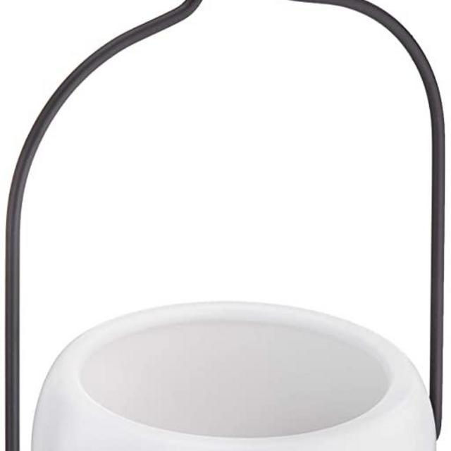 AmazonBasics Hanging Planter, Round - White/Black