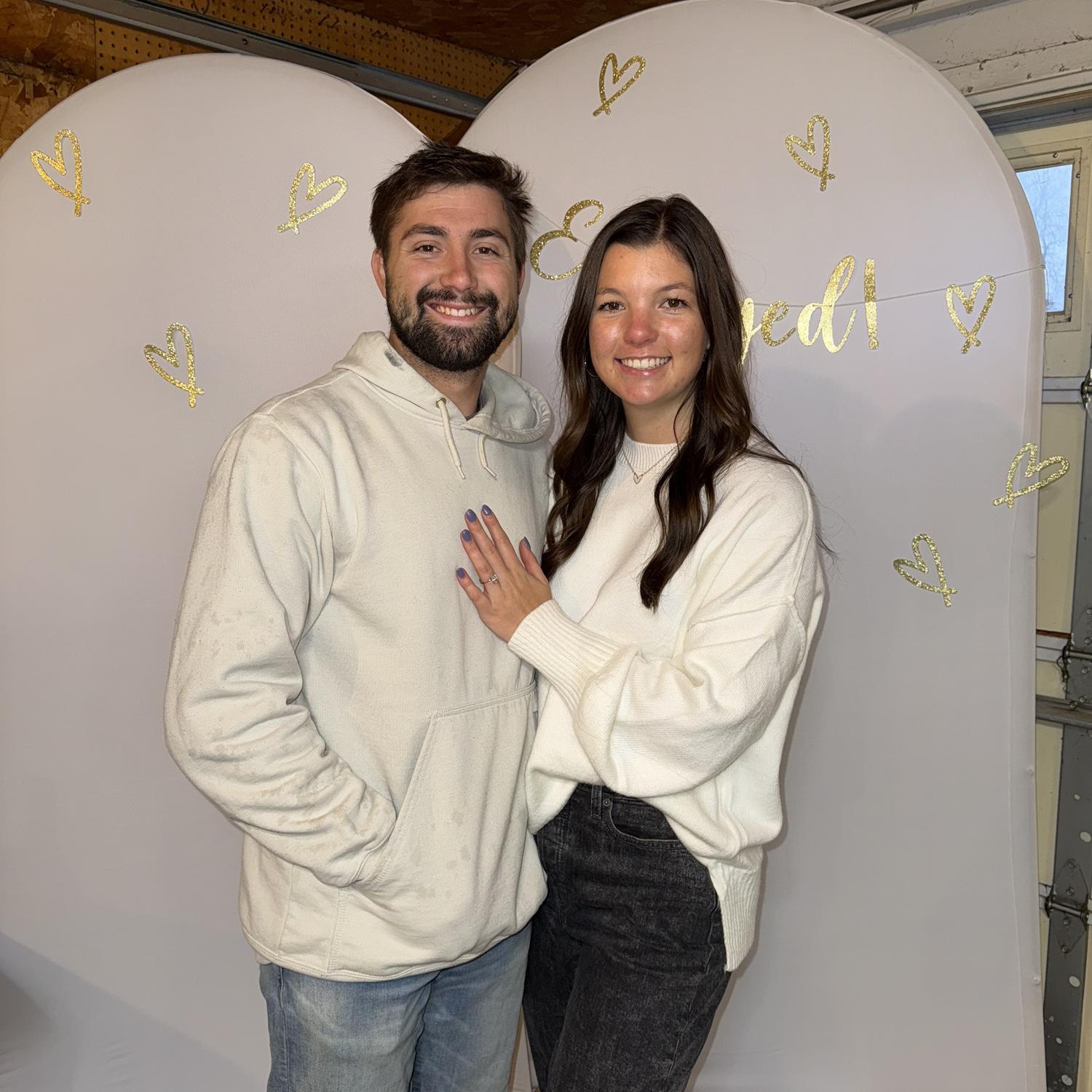 Our engagement party organized by the incredible Hannah Postel and my mom (November 2025)