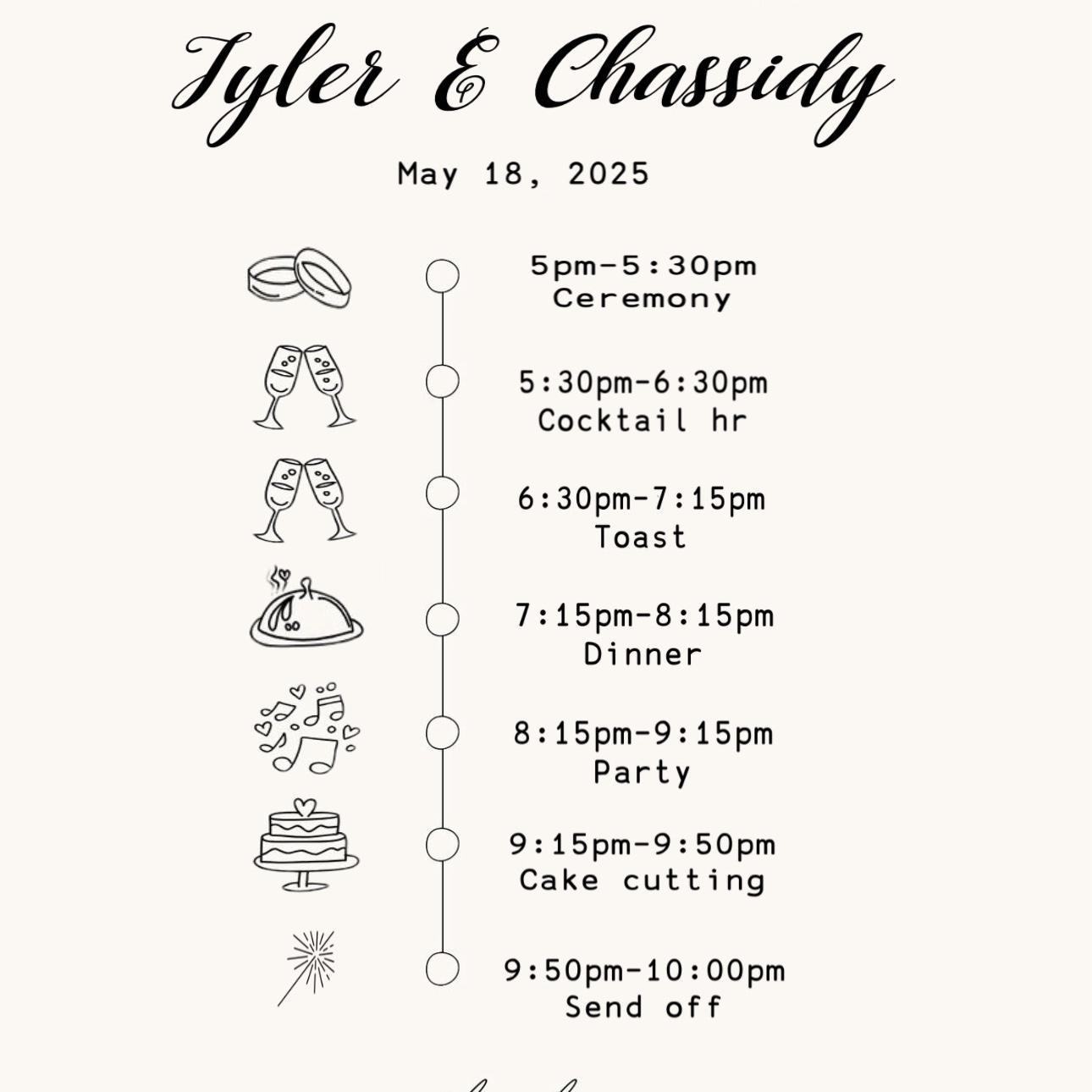 Wedding schedule