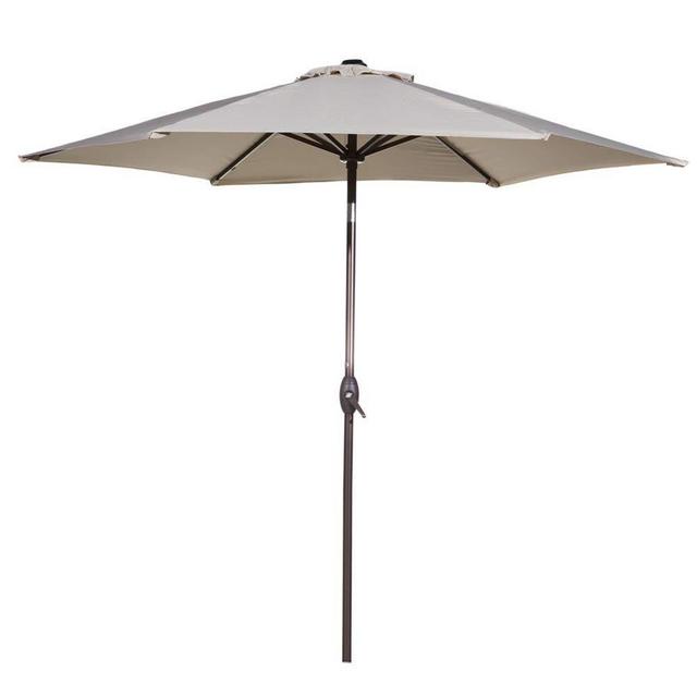 Abba Patio Outdoor Patio Umbrella 9-Feet Aluminum Market Table Umbrella with Push Button Tilt and Crank, Beige