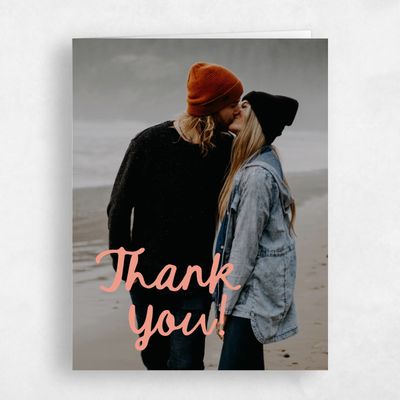 Tawny Peach, Orange Wedding Thank You - Brielle Photo