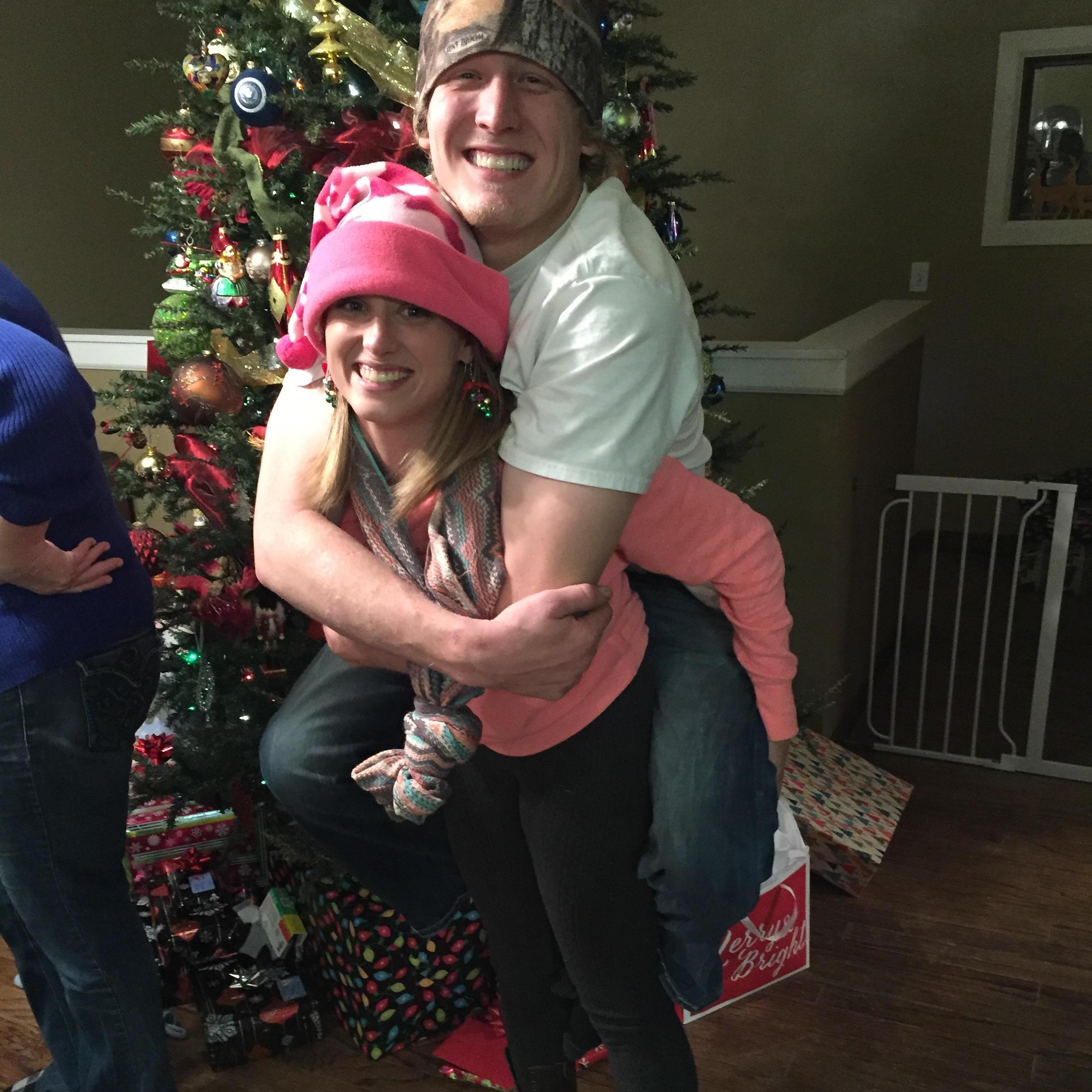 Being silly celebrating Christmas.