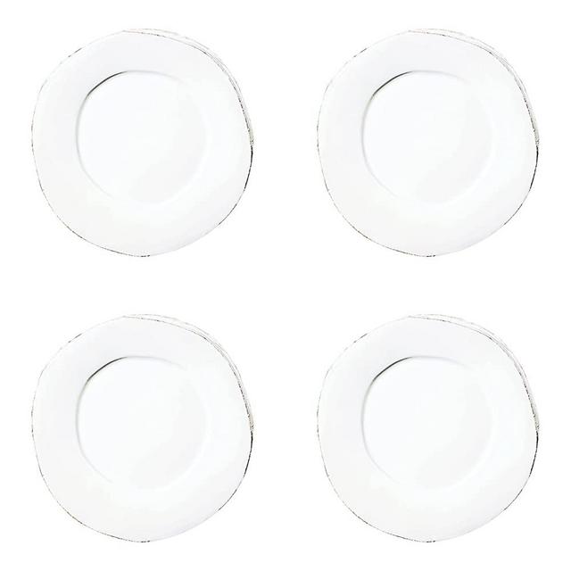 Vietri Italian Lastra Collection Dinnerware Sets (White, Dinner Plates, Set of 4)