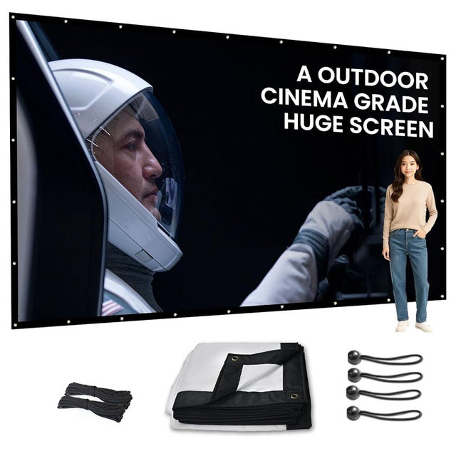 250 Inch Extra Large Projector Screen | Cinema-Grade Huge Movie Screen for Outdoor Use — Perfect for Backyard, Events, Church, School, Corporate by IOLIEO