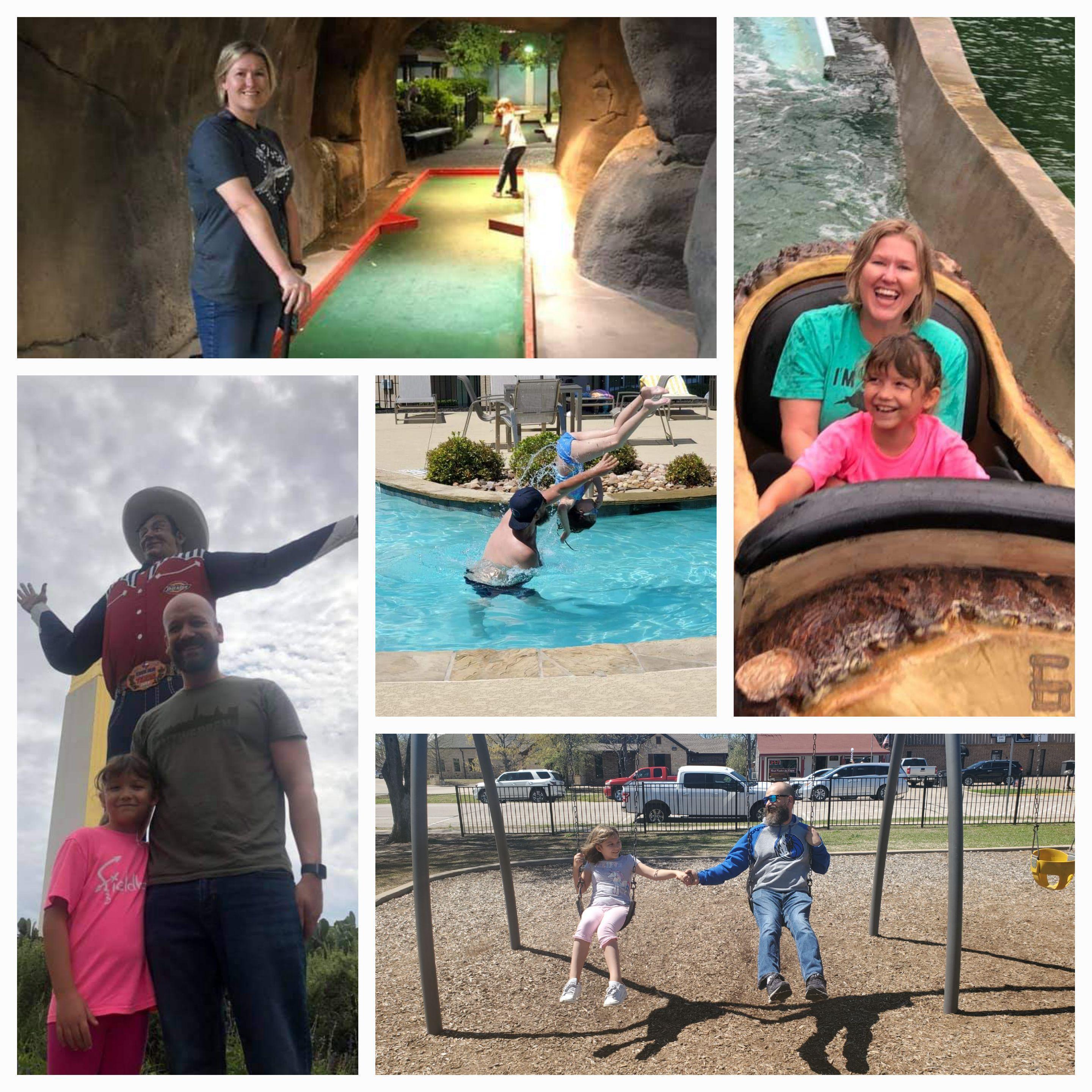 More fun at putt-putt, State Fairs, water rides, swinging, and water flips!