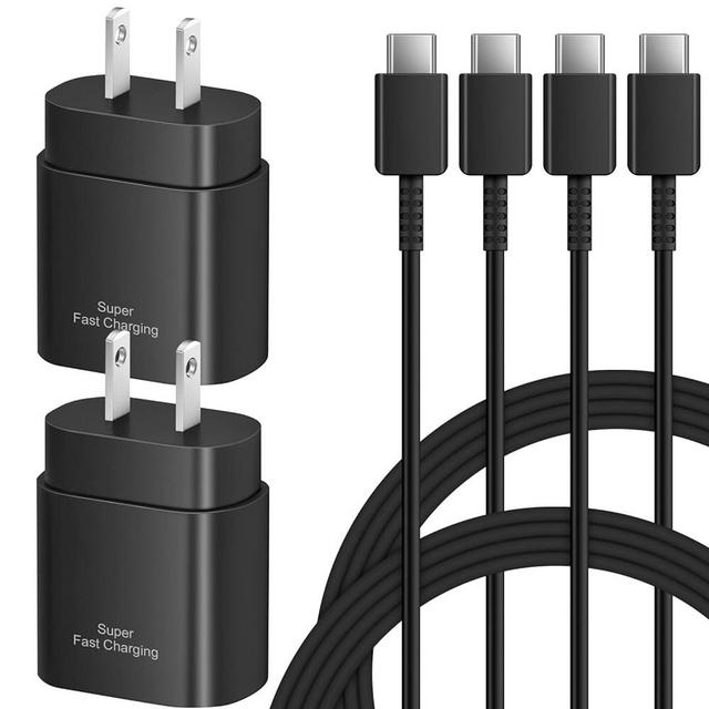 USB C Fast Charger for Samsung, 25W Type C Charger Fast Charging, 2-Pack Android Phone Wall Charger Block with 6Ft Type C to C Cable for Samsung Galaxy S24 Ultra/S24/S24+/S23 Ultra/S23/S22/S21/Note 20
