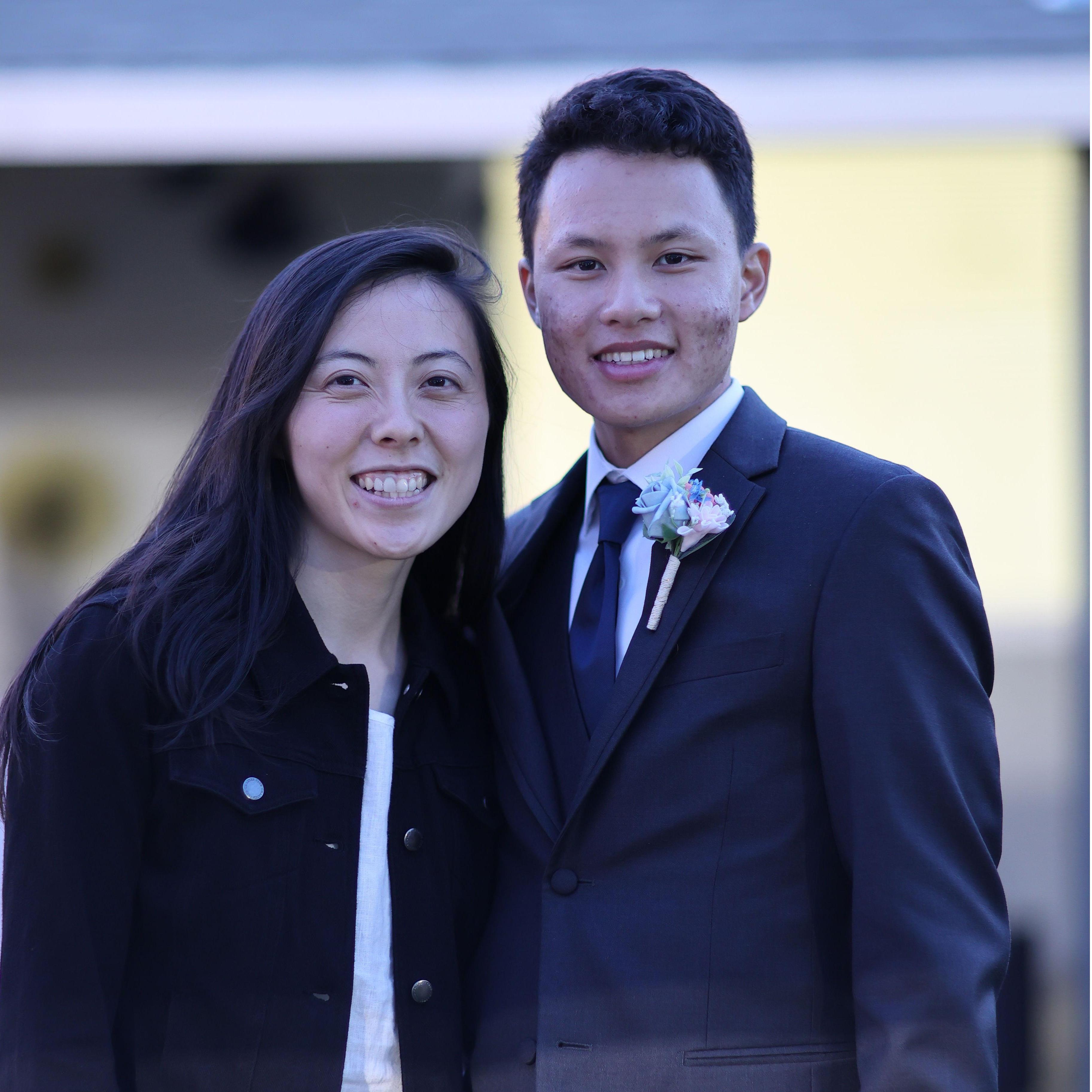 At Jason's roommate's wedding (https://www.zola.com/wedding/danaandkai)
