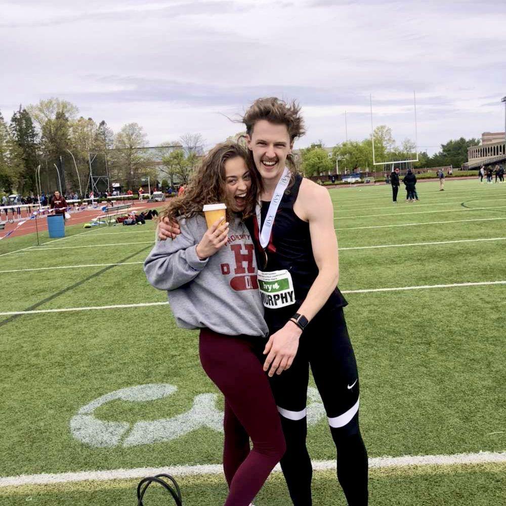 Ya'el coming out to support Kyle at a track meet!