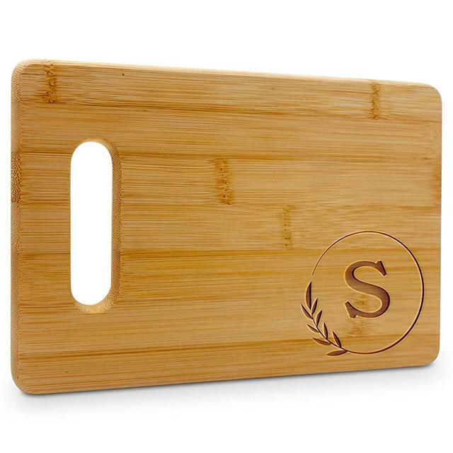 Personalized Cutting Boards - Monogrammed Engraved Cutting Board (S) - 9x6 Customized Bamboo Cutting Board with Initials - Wedding Kitchen Gift - Wooden Custom Charcuterie Boards by On The Rox Drinks