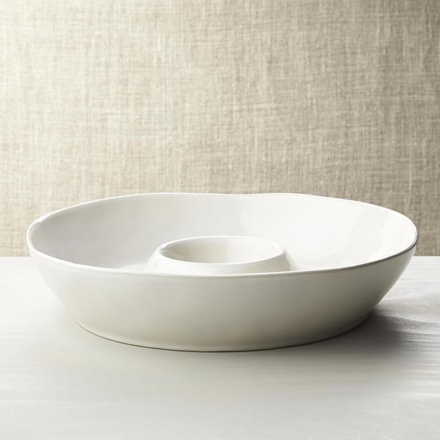 Crate and Barrel, Marin White Chip and Dip