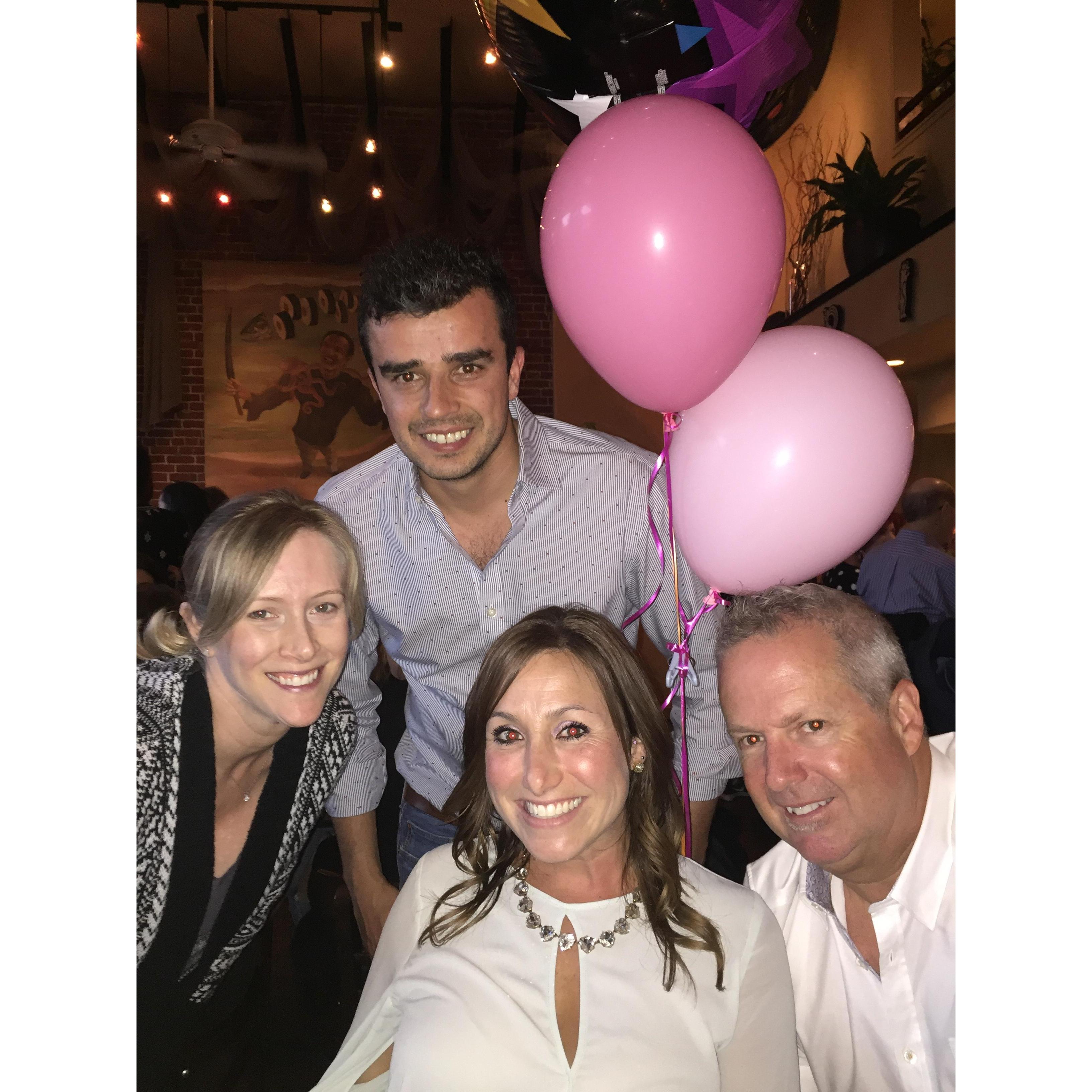 Karen and Rob crashing the birthday dinner!