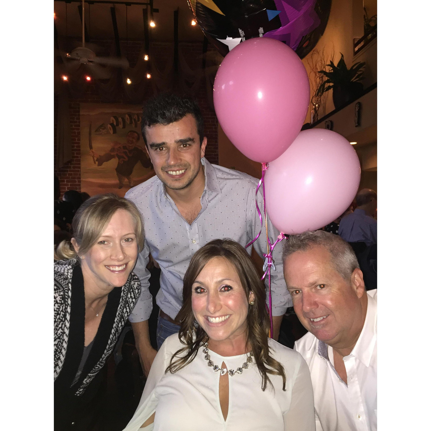 Karen and Rob crashing the birthday dinner!
