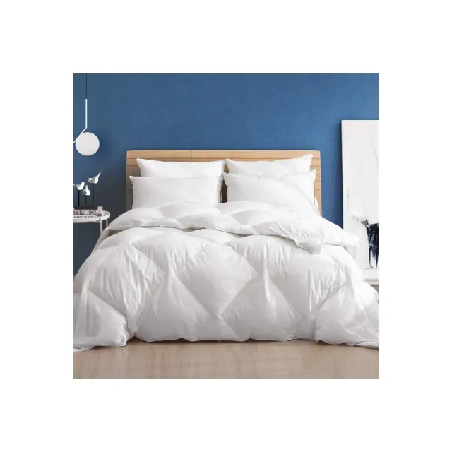 Dream Boat Rhombus CaliforniaKing Size Feather Down Comforter All Season 100% Organic Cotton Duvet Insert Medium Warm Bed Comforter
