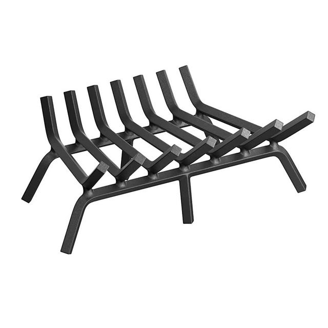 Mr IRONSTONE Fireplace Grate 24 inch Solid Steel Heavy Duty Firewood Log Burning Rack 3/4" Bar Fire Grates for Outdoor Kindling Tools Pit Indoor Fireplace Log Holder Wrought Iron Wood Stove
