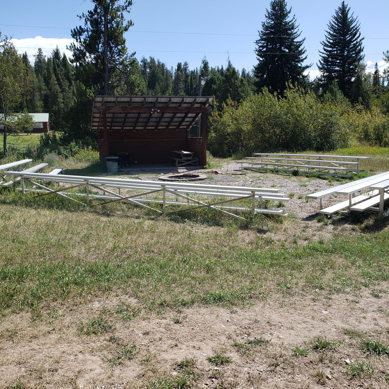 Large fire pit by small camp. also where Friday nights fire will be held.