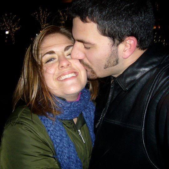 One of the first photos we ever took together! In the winter of 2010-2011 in Hartford, during the holiday lights display.
