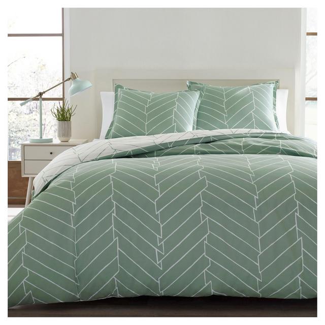 Ceres Comforter And Sham Set King Light Green - City Scene