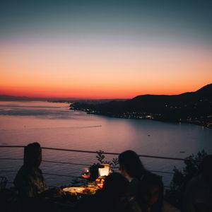 A sunset dinner on the first night of our honeymoon