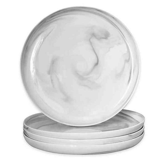 Artisanal Kitchen Supply® Coupe Marbleized Dinner Plates in Grey (Set of 4)