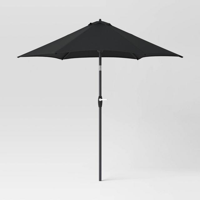 9'x9' Patio Market Umbrella Black - Black Pole - Room Essentials™