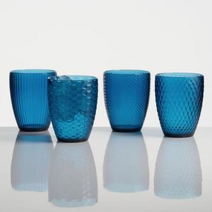 Small Dark Blue Textured Acrylic Tumblers Set of 4
