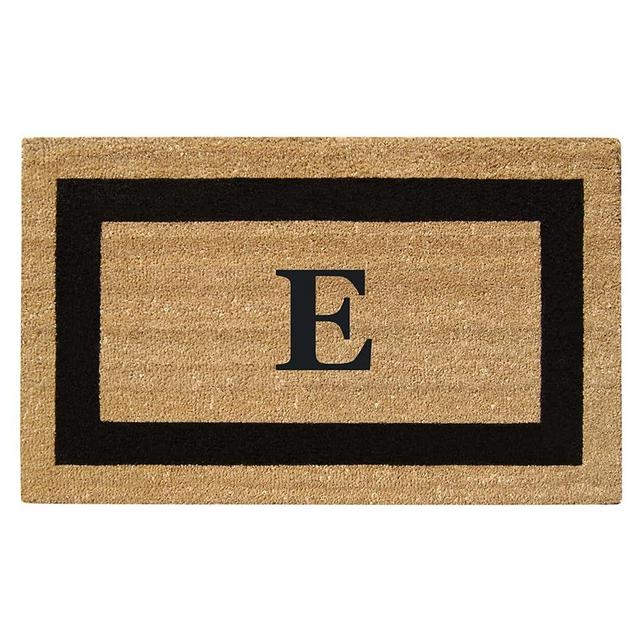 Nedia Home Natural Coco Coir, Entrance Door Mats, Heavy Duty Rectangular Welcome Mats for Patio, Anti-Slip Dirt Trapper, Home Décor Doormat for Indoor or Outdoor - 20" x 36" - Monogrammed E