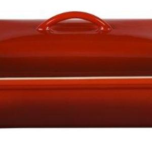 Le Creuset Heritage Stoneware 12-by-9-Inch Covered Rectangular Dish, Cerise (Cherry Red)