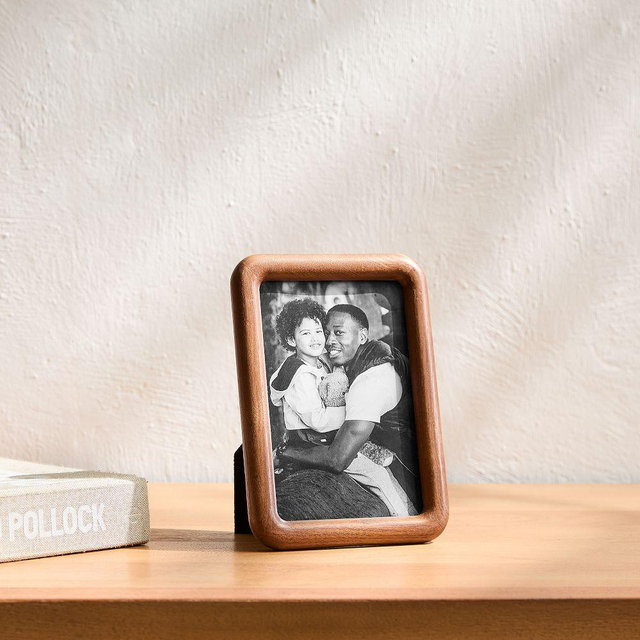 Modern Rounded Wood Tabletop Frame, Dark Ash, 4X6