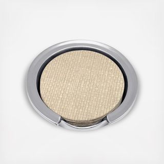 Faux Grasscloth Coconut Grove Signature Coaster Set