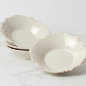 French Perle Bead Pasta Bowls - Set of 4