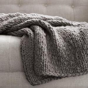 RH Chunky Hand-Knit Oversized Bed Throw