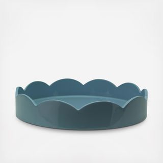 Scalloped Small Round Lacquered Tray
