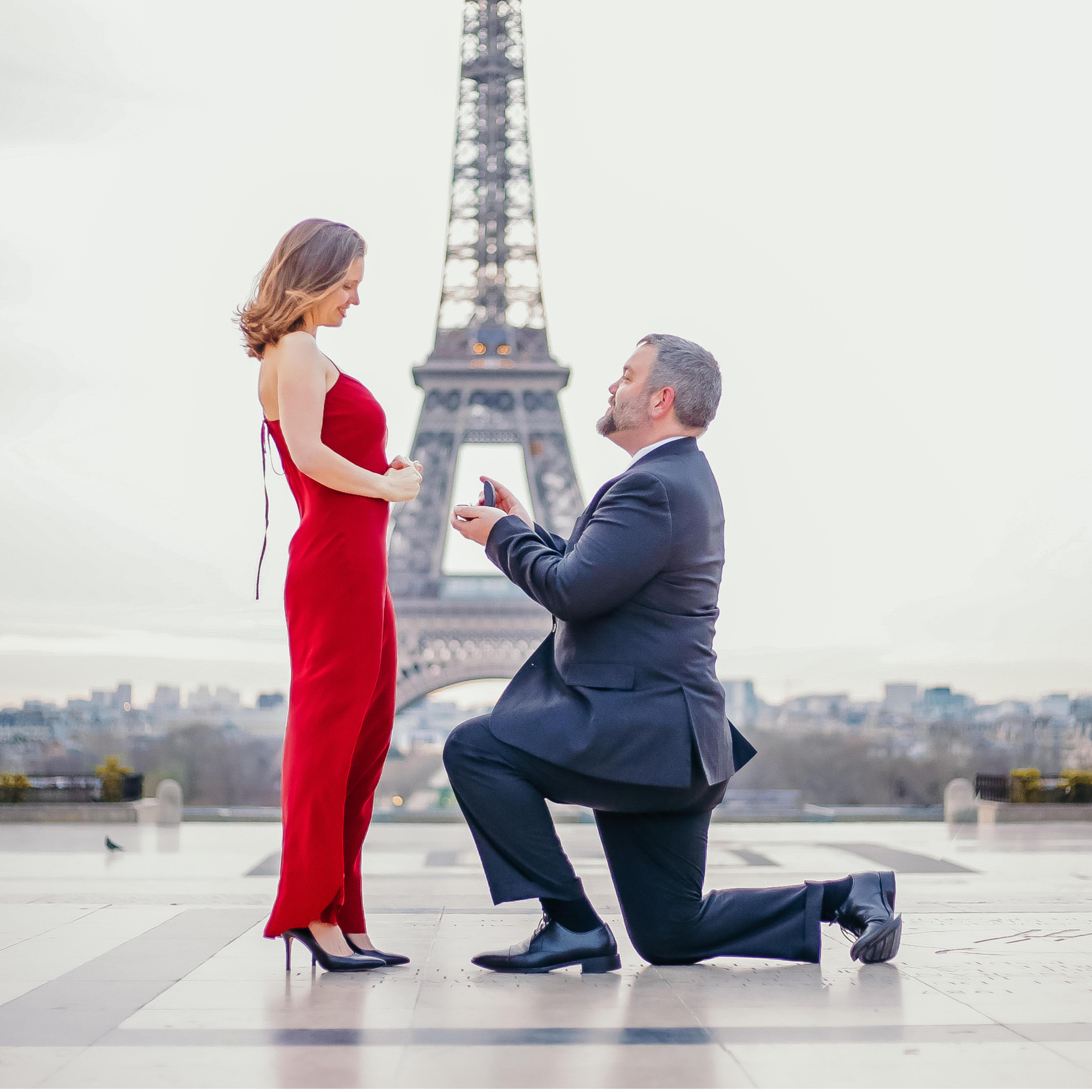 The Paris proposal - Justin used some ninja skills to surprise me with this one!