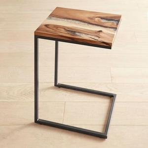 Moraine Wood & Clear Resin C-Table