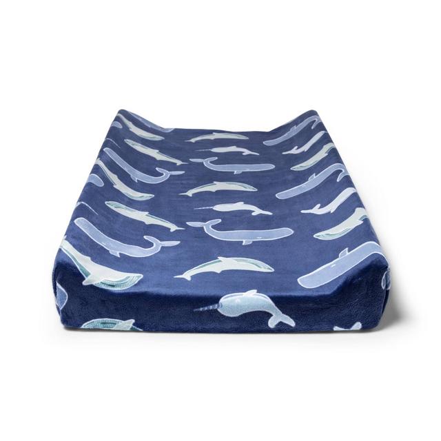 Plush Chainging Pad Cover Sleepy Tides - Cloud Island™ Blue