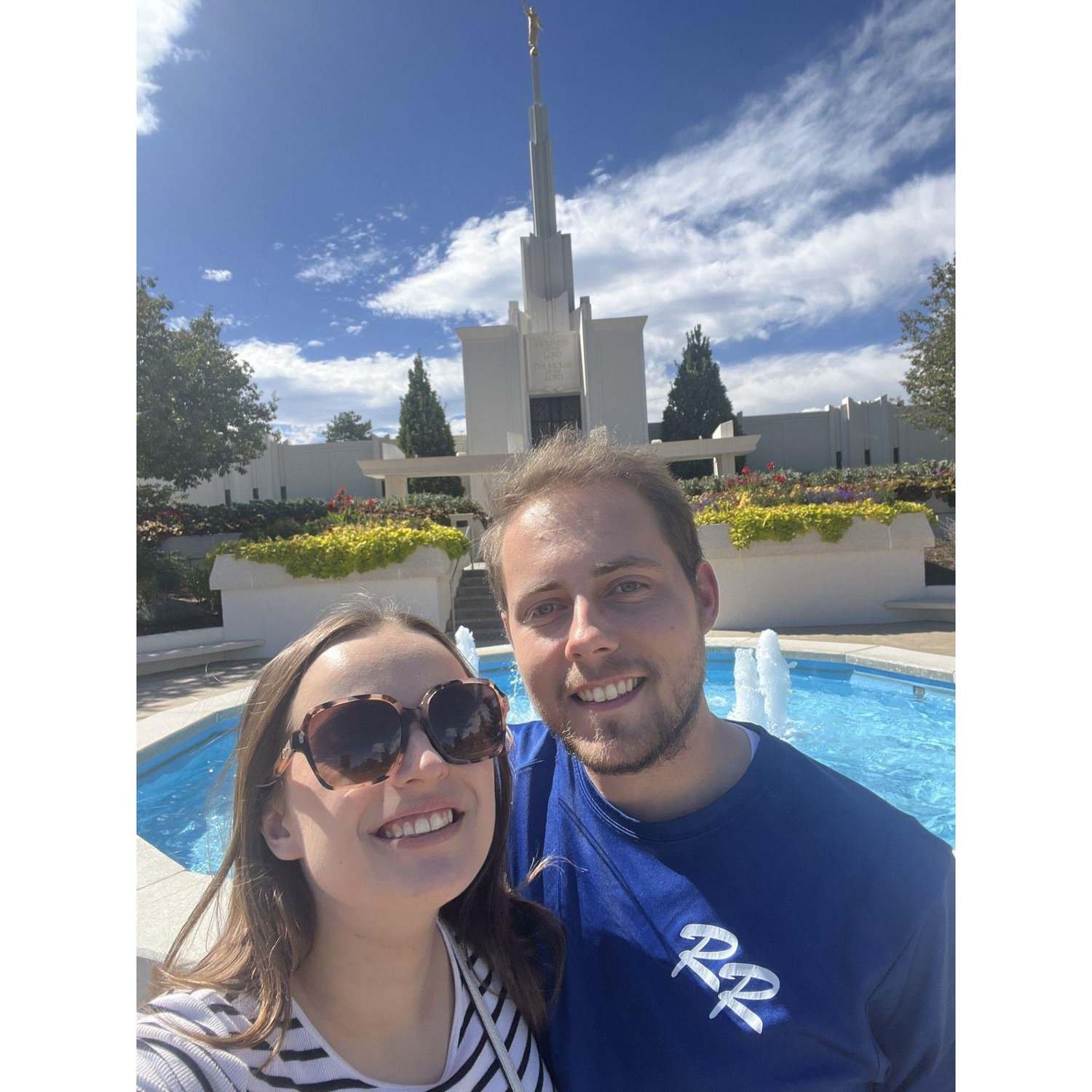 At the Denver Colorado Temple - t-minus 2.5 hours before Austin proposed!