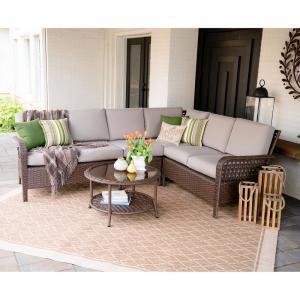 5-Piece Wicker Outdoor Sectional