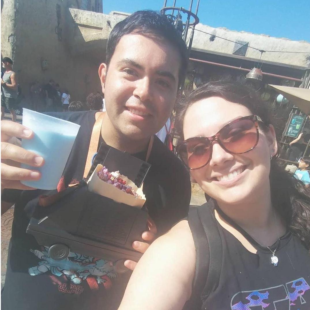 Drinking Blue Milk in Galaxy's Edge. August 2019