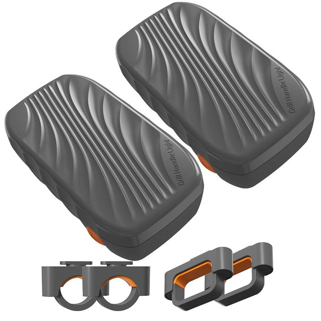 2Pack Grill Light Designed for Blackstone Griddle & Weber Grill, Grill Lights for Outdoor Grill, BBQ Light Gifts for Mom, Dad, Wife, Husband, Family, 6 Batteries Included, Gray