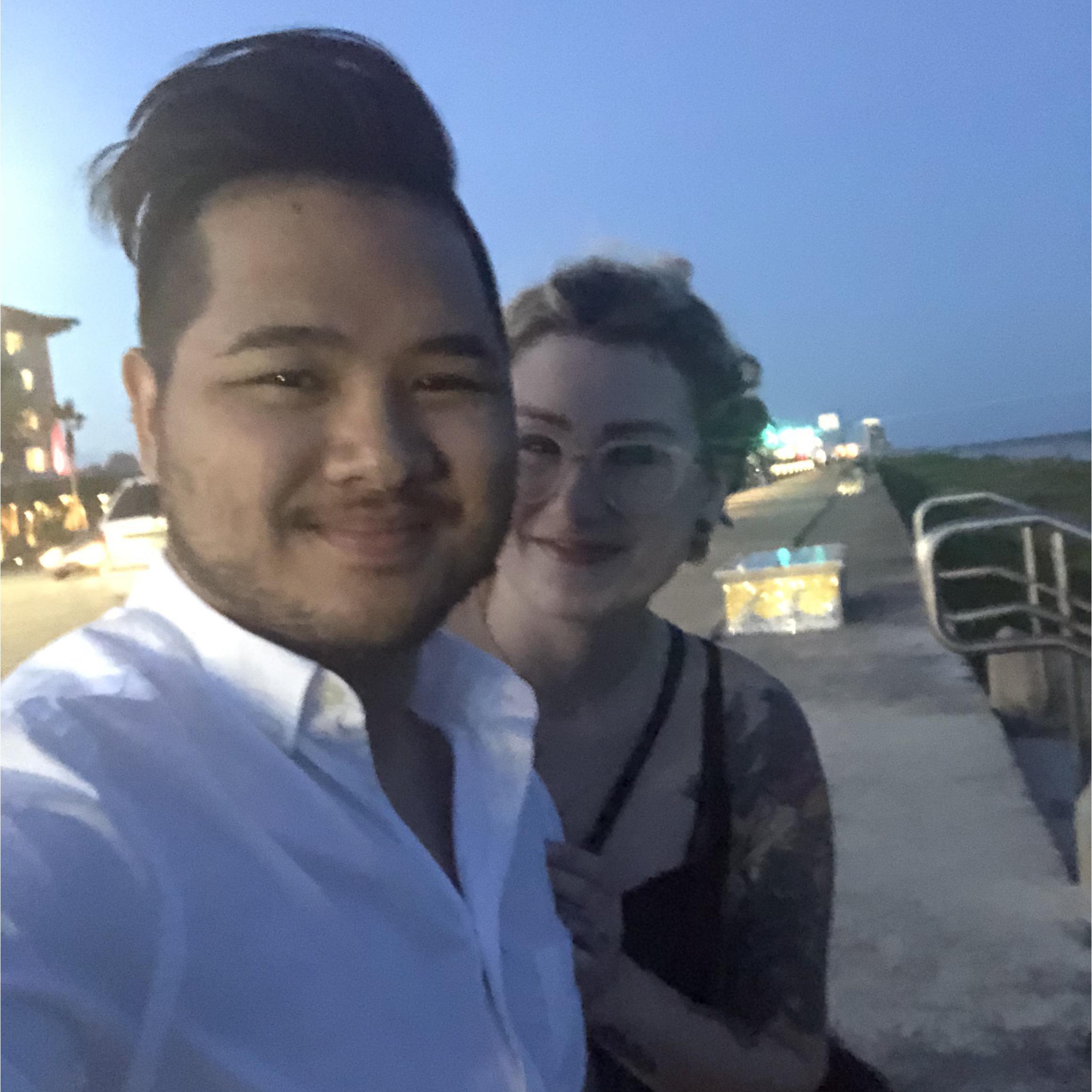 Enjoying the ocean breeze in Galveston for Morgan's 26th birthday. This trip was the perfect pre-wedding mini-moon.