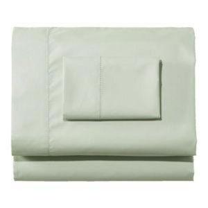 LL Bean: Pima Cotton Percale Queen Sheet Set- Mint
