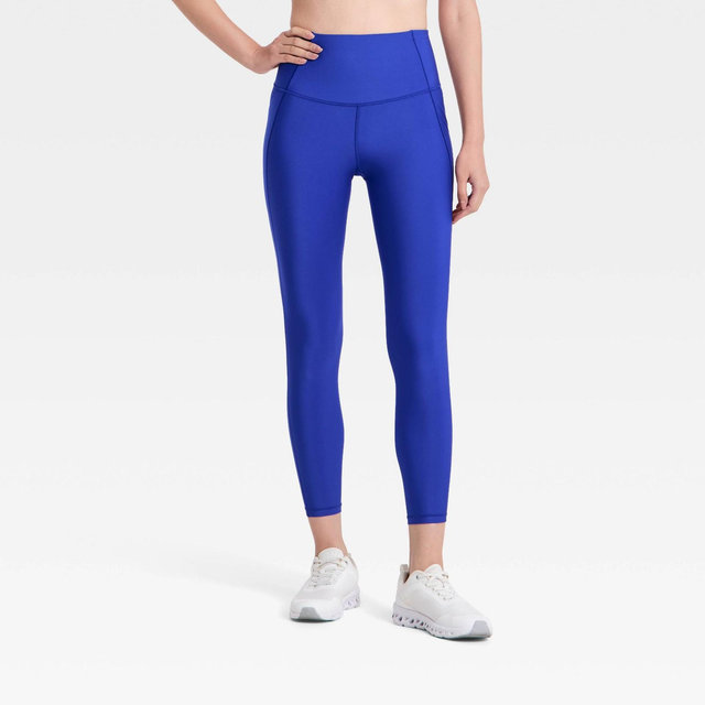 Women's Effortless Support High-Rise Pocketed 7/8 Leggings - All In Motion™ Cobalt Blue S