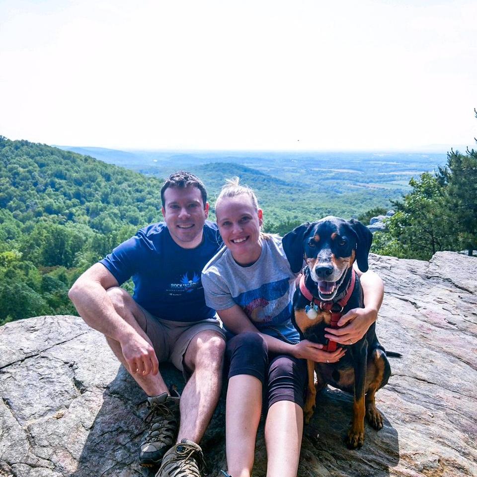 Family picture at the top of our favorite hike in NoVa!