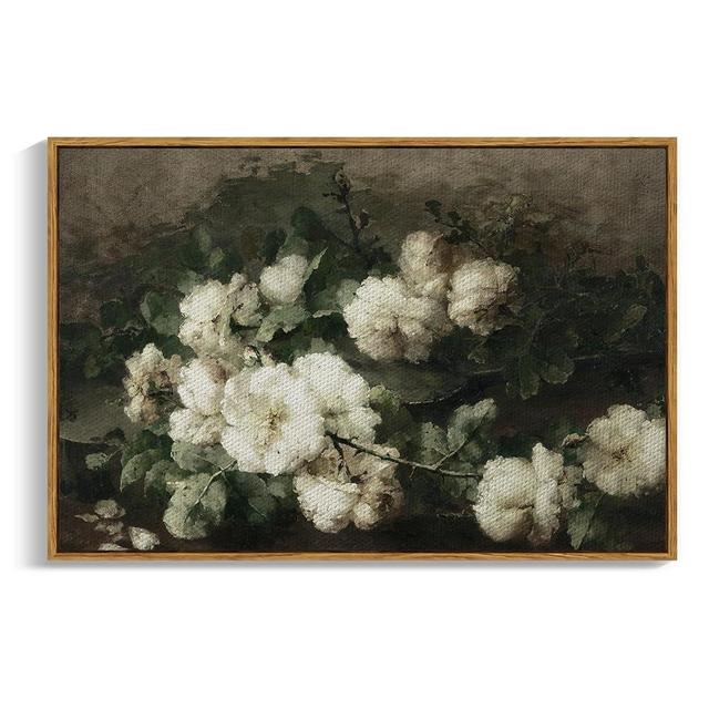 InSimSea Framed Canvas Wall Art Home Decor | Vintage Flowers Modern Farmhouse Decor | Canvas Wall Art for Living Room | French Country Decor Wall Prints 24x36inch
