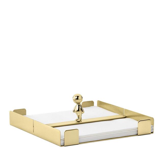 Omini Walkman Napkin Tray in Polished Brass By Stefano Giovannoni